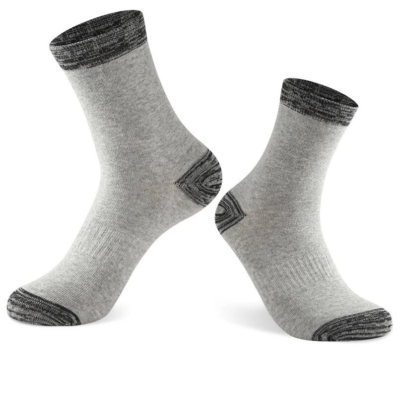(image for) 6 Pair Autumn Winter Men Socks Cotton Leisure Business Long Socks Walking Running Hiking Warm Socks For Male Plus Size 42-48